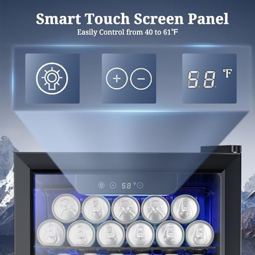 Antarctic Star Beverage Refrigerator Cooler 68 Can, Mini Fridge with Glass Door for Beer Drinks Wine,Freestanding Small Fridge with Electronic Temperature Control for Home and Bar,1.7 cu.ft - Image 3