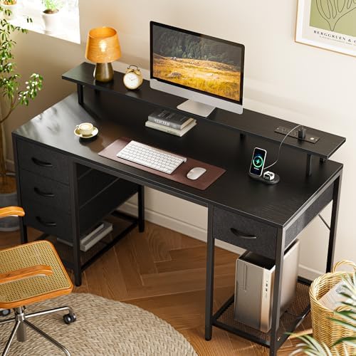 Huuger 55 inch Computer Desk with Power Outlets & 4 Drawers - Image 2