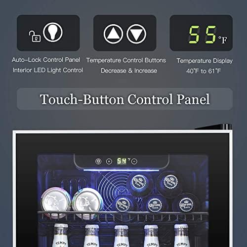 Antarctic Star Beverage Refrigerator Cooler -120 Can Mini Fridge Glass Door for Soda Beer or Wine Constant Glass Door Small Drink Dispenser for Home, Office Bar 3.2cu.ft - Image 3