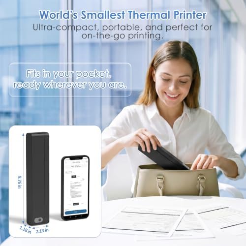JADENS Portable US Letter Thermal Printer with Bluetooth, Inkless Printing - Image 3