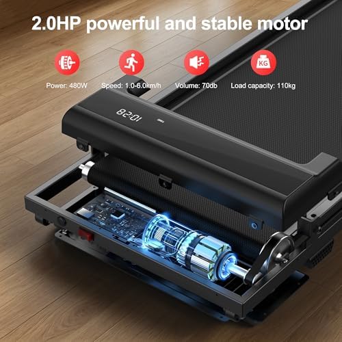 Walking Pad Treadmill for Home with Handle Bar Foldable Under Desk Terluxra - Image 2