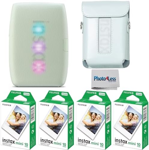 Fujifilm Instax Mini Link 3 Printer Bundle Instax Mini Film (40 Sheets), Instax Mini Link 3 Protective Case (Sage Green) by FUJIFILM