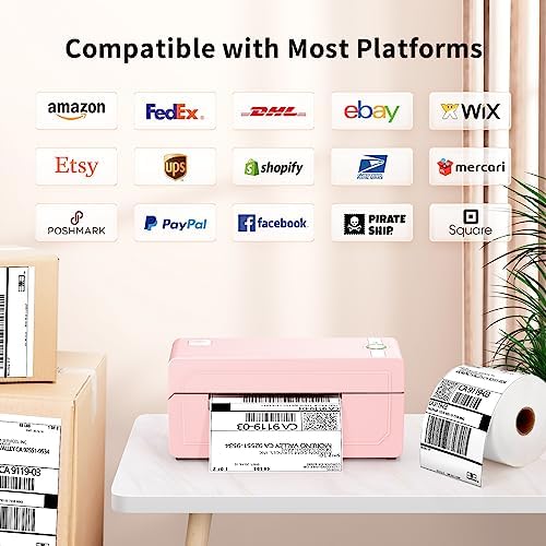 JADENS Bluetooth Thermal Shipping Label Printer, Wireless 4x6 Label Printer - Image 3