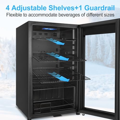 FoMup Beverage Refrigerator 126 Can, Mini Beverage Fridge Small Beverage Cooler with Glass Door Safety Lock, Drink Fridge for Beer Soda Wine, Perfect for Dorm Office Hotel - Image 4