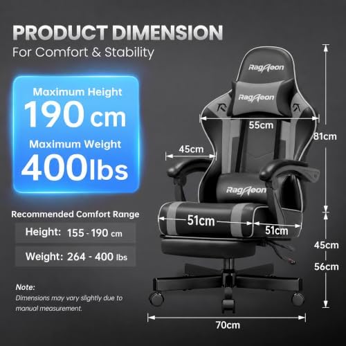 Gaming Chair for Adults Gamer Game Ergonomic PC Chair, 7-Point Support - Image 3