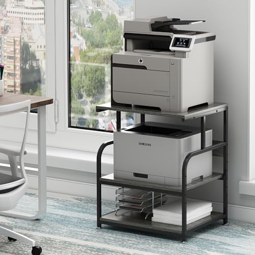 Fannova Gray Printer Stand, 23.6"x18.9" Large Printer Table with Storage by Fannova