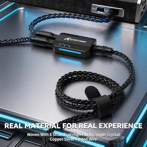 ATTACK SHARK C07 PRO Custom Braided USB-A to Dual Type-C Cable-Black - Image 6