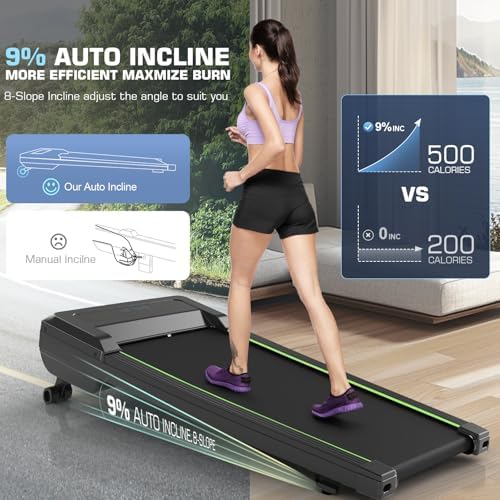 ANCHEER Walking Pads, 2 in 1 Under Desk Treadmill 2.5HP Compact Running Machine with Remote Control, 300lbs Weight Capacity for Home/Gym/Office,Ultra-Quiet, Installation-Free - Image 2