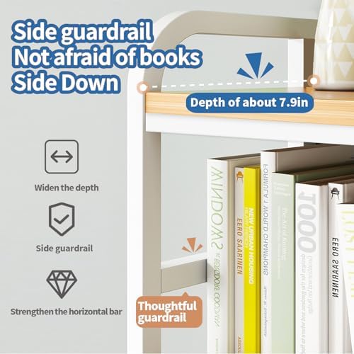 Desk Shelf Bookcase 1-Tier Metal Desktop Bookshelf Hutch with Grid Panel and DIY design possible Multipurpose Storage Organizer Display Rack for Dorm Office Home Computer Desk(Black 45.3"×7.9"×38.6") - Image 4