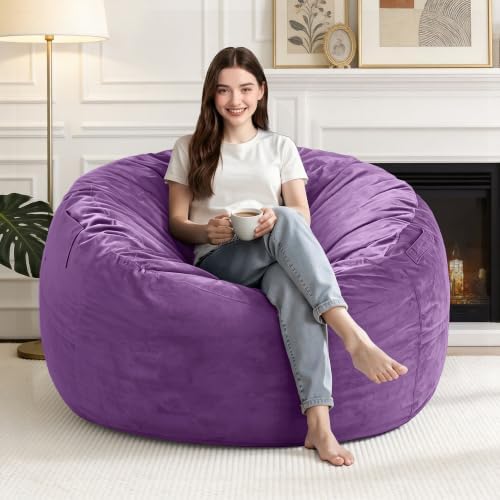 3FT Bean Bag Chairs for Adults,Beanbag Chair with Washable Cover by Unknown