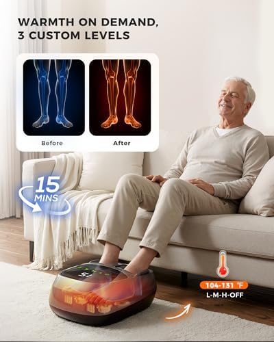 EaseZen Foot Massager with Heat for Neuropathy Plantar Fasciitis Relief - Image 5