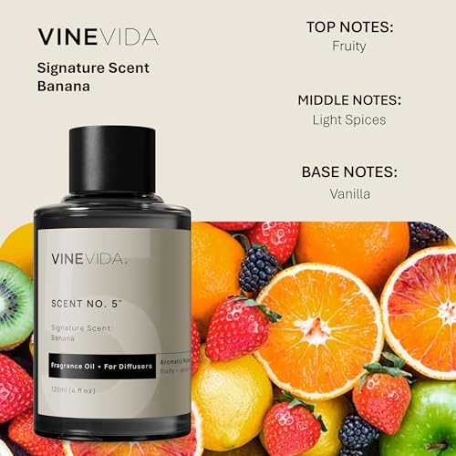 VINEVIDA [4 Fl Oz] Banana Fragrance Oil for Cold Air Diffusers, Essential Oils for Diffuser Oil Refill & Air Freshener Room Spray - Image 2