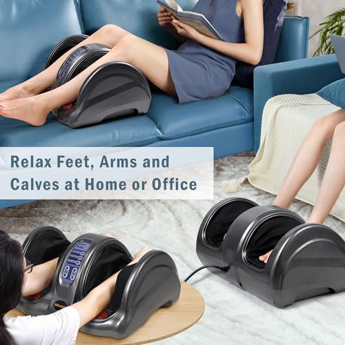 H&B Luxuries Shiatsu Foot Massager Machine with Remote Controller, Kneading and Rolling Home Massagers for Feet, Ankle, Calf, Leg, Ideal for Men, Women, Father, Mom Parents and The Elderly, Gray - Image 3