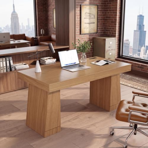 55" Executive Desk with Power Outlet, Storage Cabinet by Unknown