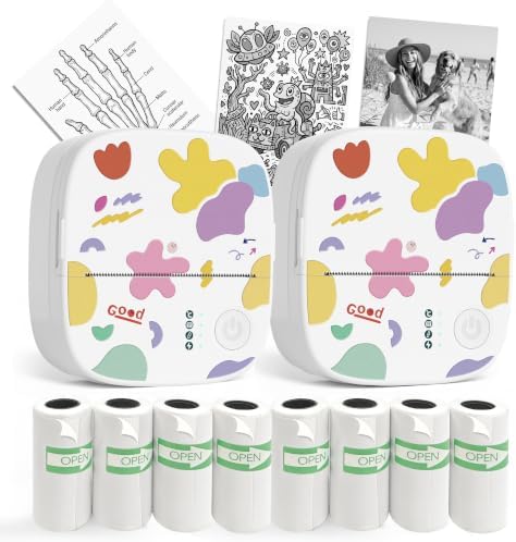 Mini Sticker Printer, AHM2 Sticker Maker Machine for Kids 2PCS by PrintJoyShareLove