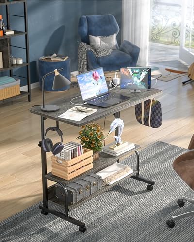 Armocity 32" Rolling Standing Desk with Charging Station for Couch Bed - Image 2
