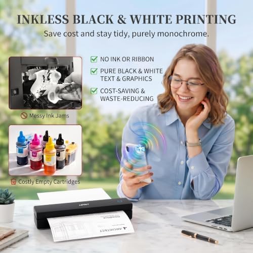 HPRT Inkless Portable Thermal Printer,MT610,203 DPI,8.5 x 11 - Image 2