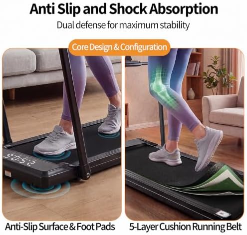 Compact Walking Pad Under Desk Treadmill, Portable Electric Walking Treadmill with Remote Control & LED Display for Home Office, Quiet Fitness Machine - Image 3