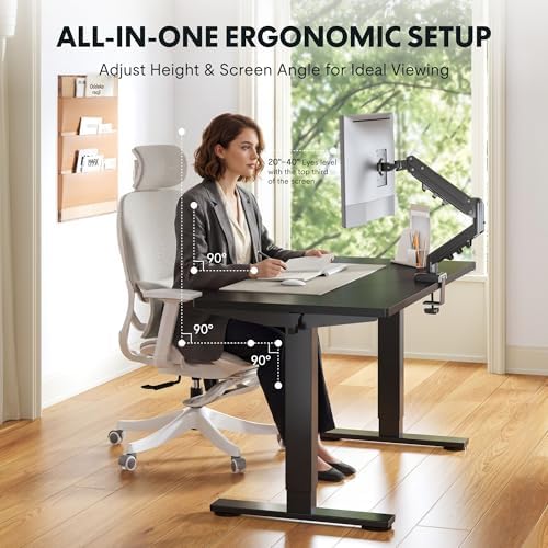 FLEXISPOT EN2 55"x28" Standing Desk Bundle with Monitor Mount, Black - Image 2
