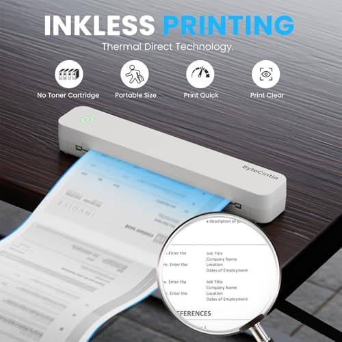 C80 Portable Printers Wireless for Travel, Inkless, White - Image 4