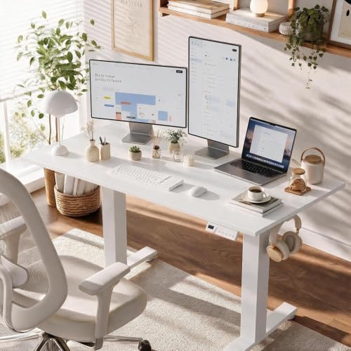 Claiks 48 x 24 Inch Electric Standing Desk White - Image 2