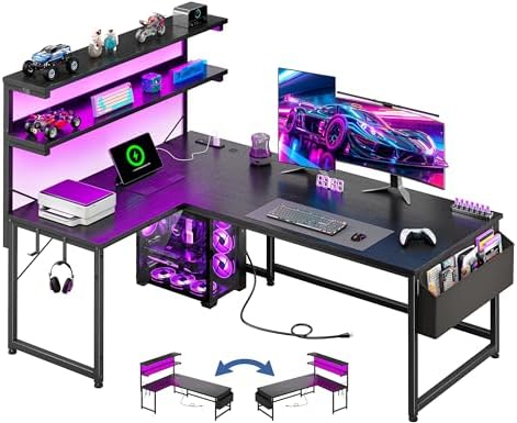DurayLoly 53" L Shaped Gaming Desk with No Side Bar Shelf for Small Space by Durayloly