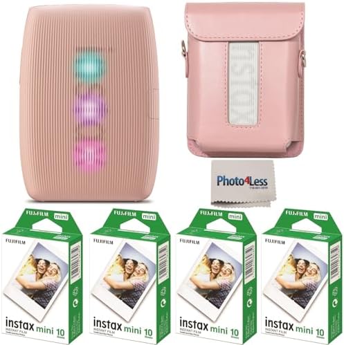 Fujifilm Instax Mini Link 3 Printer Bundle Instax Mini Film (40 Sheets), Instax Mini Link 3 Protective Case (Rose Pink) by FUJIFILM