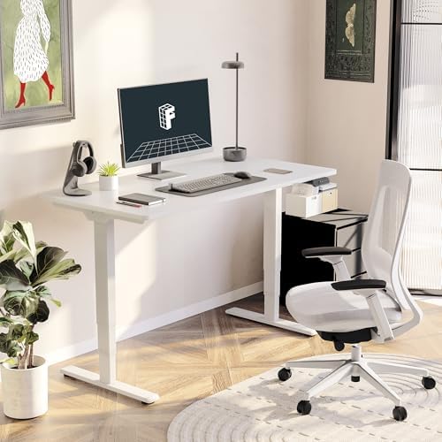 FLEXISPOT E6 3-Stage Dual Motor Electric Standing Desk 55 x 28 Sit Stand Up Desk, Holds 220 lbs, Adjustable Height w/Memory Presets, One-Piece White Desktop & White Frame, Ships in 2 Boxes - Image 2