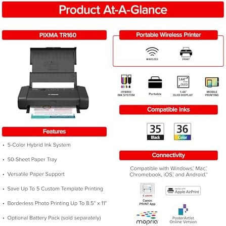 Canon PIXMA TR160 Color Wireless Portable Printer - Image 3