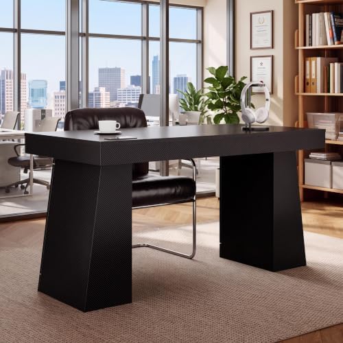55" Executive Desk with Power Outlet, Storage Cabinet by Unknown