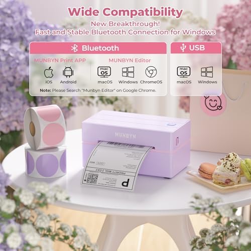 MUNBYN Bluetooth Thermal Label Printer, Wireless 4x6 Shipping Label Printer - Image 3