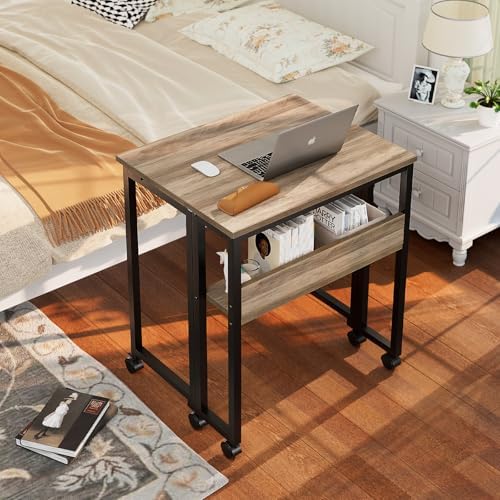 GreenForest Folding Desk with Wheels, 24.8" Rolling Table for Small Spaces - Image 2