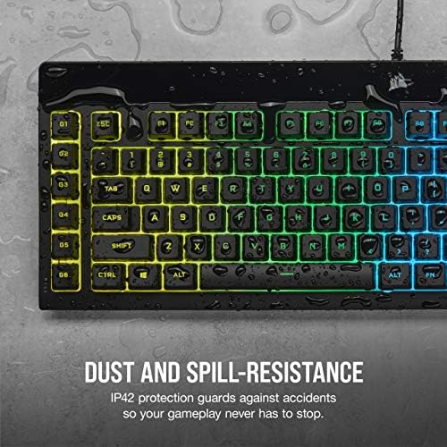CORSAIR K55 RGB PRO - Dynamic RGB Backlighting - Six Macro Keys with Elgato Stream Deck Software Integration - IP42 Dust and Spill Resistant - Detachable Palm Rest - Dedicated Media and Volume Keys - Image 5