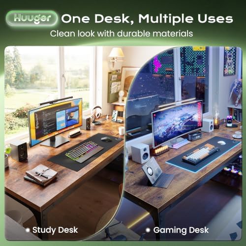 Huuger 63'' x 23.6'' Computer Desk with Power Outlets, 0.95'' Thick Desktop - Image 3