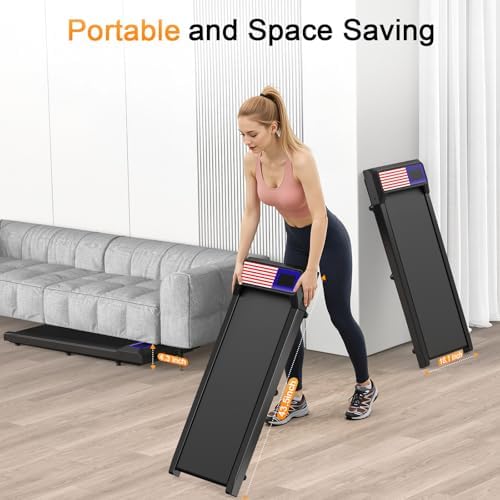 Under Desk Treadmill with Incline and Handlebar | Compact Treadmill，Perfect for Running, Walking & Under-Desk Use，Quiet Operation for Home or Office - Image 6