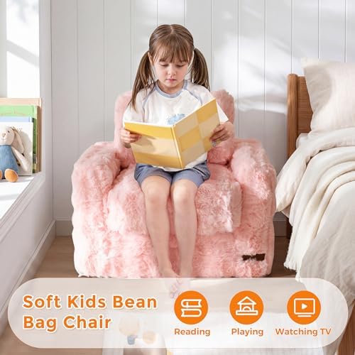 MAXYOYO Kids Bean Bag Chair, Comfy Upholstered Bean Bag Sofa with Filler - Image 5