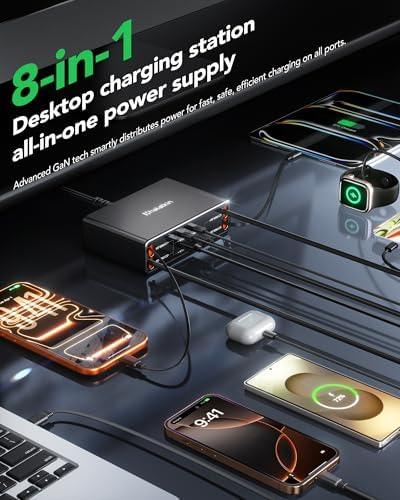 8-in-1 Retractable Charger for Apple Samsung USB C Gan Multiple Devices - Image 3