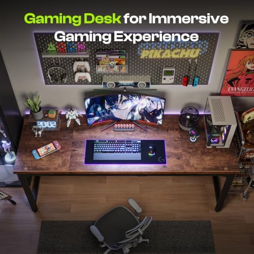 63 x 19.7 Inch Computer Desk, 0.95'' Thicker, Heavy Duty, Rustic Brown - Image 7