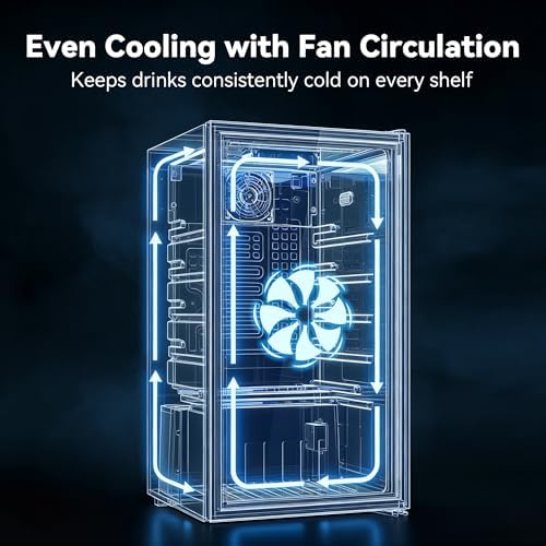 130 Can Beverage Refrigerator, 3.2 Cu.Ft Mini Fridge Beverage Cooler - Image 4