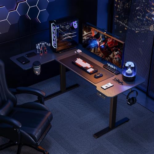 Acrolix L Shaped Electric Standing Desk,43x31.5 Reversible,Black Carbon - Image 2