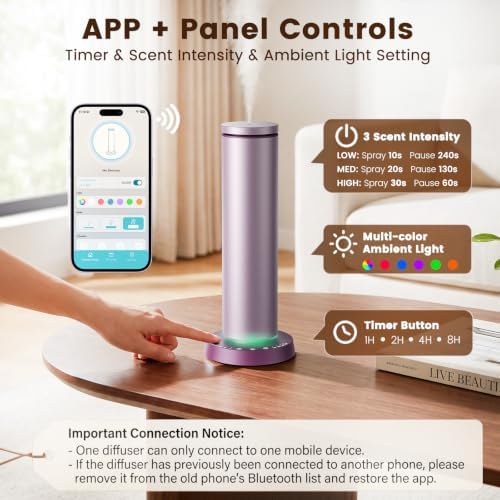 Ziweo Waterless Essential Oil Diffuser Up to 1500sq.ft, Rechargeable Tower - Image 3
