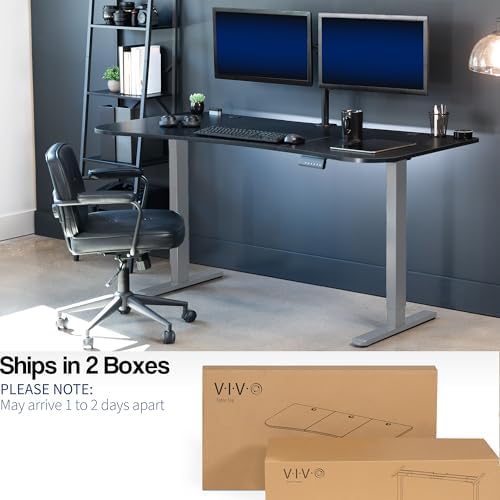 VIVO Black Carbon Fiber 60 x 24 in Standing Desk, DESK-KIT-E2G1R - Image 5