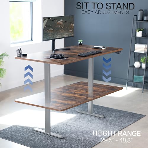 VIVO Electric 71 x 36 inch Rustic Standing Desk, Dual Motor Memory Controller Height Adjustment, E2B Series, Vintage Brown Top Gray Frame, DESK-KIT-E2G7N-36 - Image 6