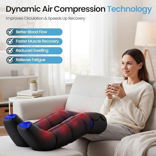 Leg Massager with Heat for Feet, Calves & Thighs, Air Compression - Image 2