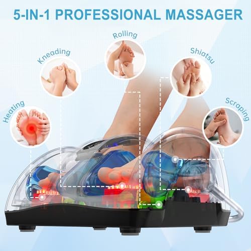 TISSCARE Shiatsu Foot Massager with Heat: FSA Eligible HSA Foot Massager for Neuropathy, Plantar Fasciitis and Pain Relief-Massage Feet/Leg/Calf/Ankle at Home/Office, Gifts for Women and Men - Image 3