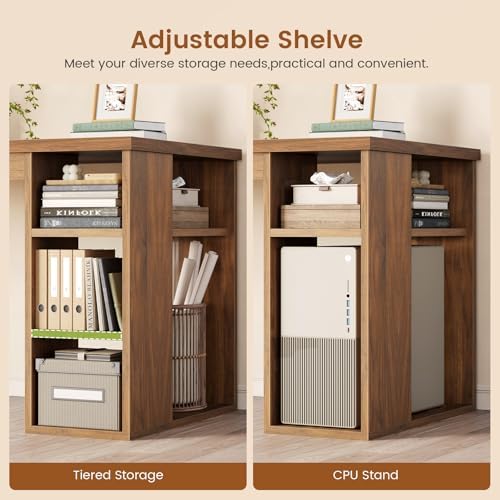 SEDETA 67" Farmhouse Executive L Shaped Desk with 3 Drawers - Image 4