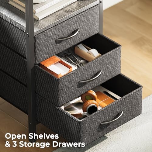 Huuger L Shaped Office Desk with Power Outlets & 3 Drawers - Image 6
