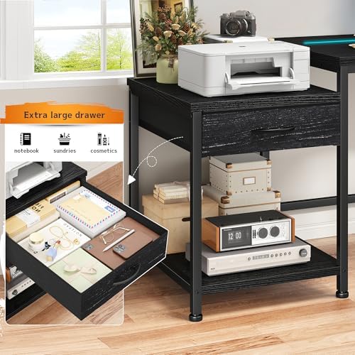 DurayLoly 48" Gaming Desk with Printer Shelf & Drawer for Teen Gaming Room - Image 3