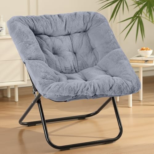Sweetcrispy Comfy Chair for Adults, Foldable Living Room Chair, Soft Faux Fur Lounge for Bedroom Dorm Rooms, Comfortable Reading Chairs for Teens, X-Large by Sweetcrispy