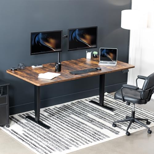 VIVO Rustic Vintage Brown 71 x 36 in Standing Desk, DESK-KIT-2B7N-36 - Image 2